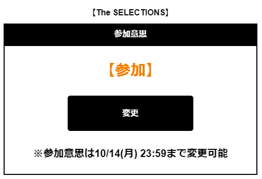 「The SELECTIONS」への出場意思を表明しない場合
