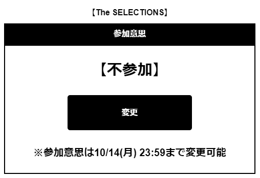 「The SELECTIONS」への出場意思を表明した場合