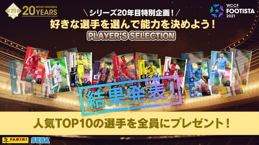 年目特別企画 Player S Selection 結果発表 Wccf Footista 年目特別企画 Player S Selection 結果発表 Wccf Footista