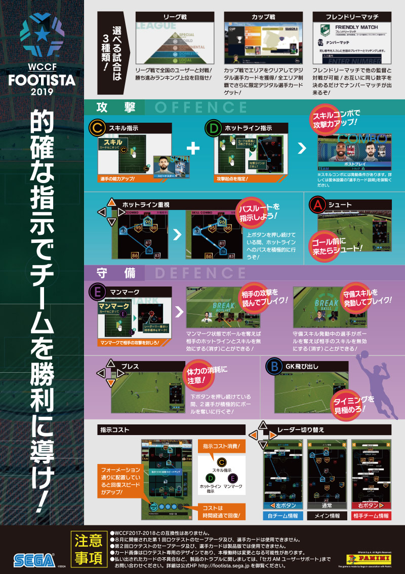 前回のロケテストからの変更点 Wccf Footista 19 セガ公式